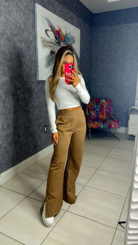 7012 Soft knit wide leg lounge pants