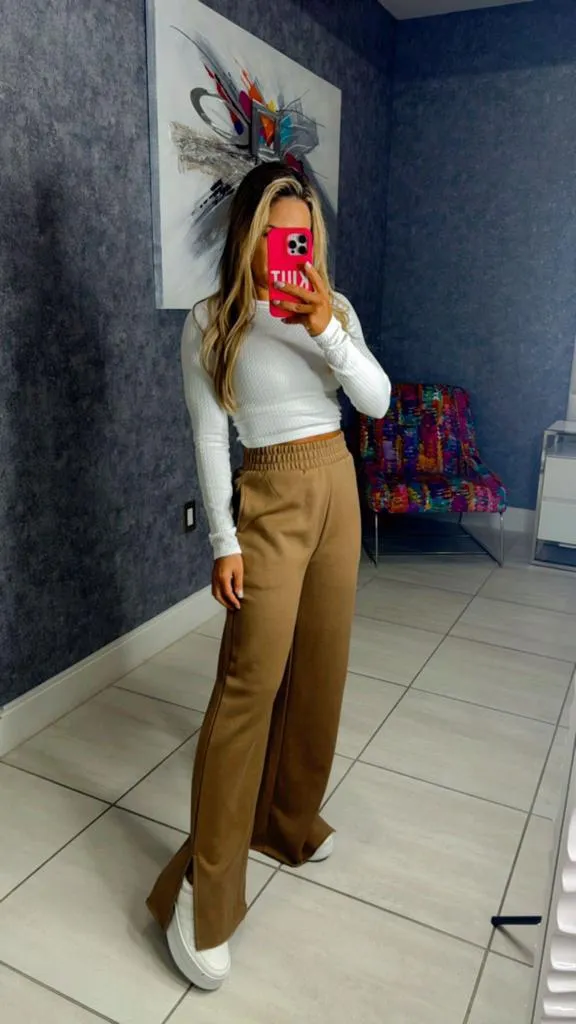 7012 Soft knit wide leg lounge pants