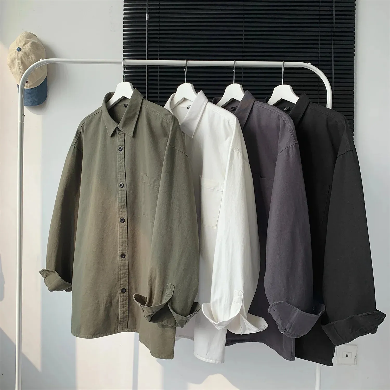 Aidase Spring Autumn Cotton White Shirts Male Long Sleeve Man Shirts Black Elegant Shirts for Men