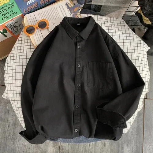 Aidase Spring Autumn Cotton White Shirts Male Long Sleeve Man Shirts Black Elegant Shirts for Men