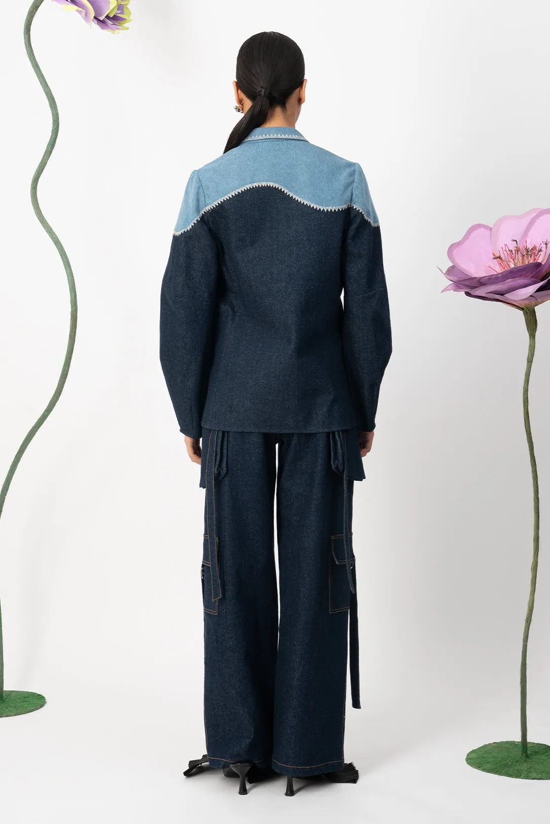 anwen denim blazer