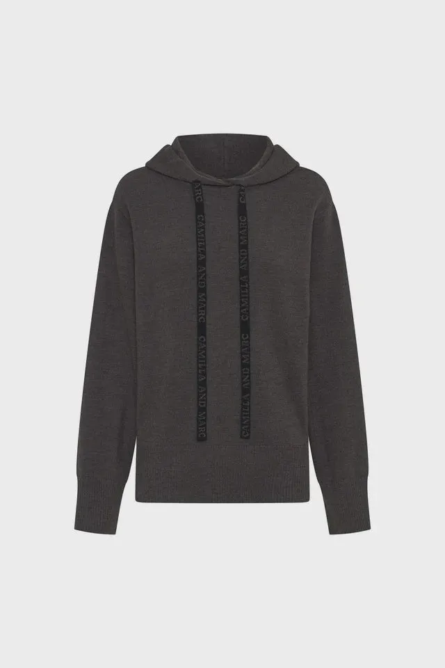 Arden Knit Hoodie Warm Charcoal Marle
