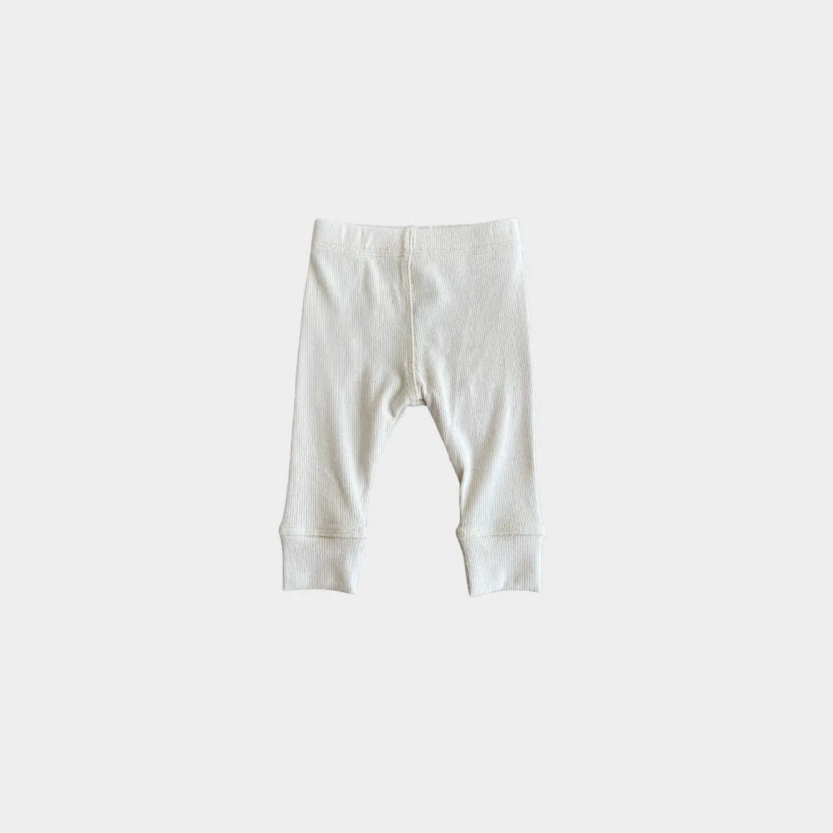 Baby Ribbed Leggings - Cream