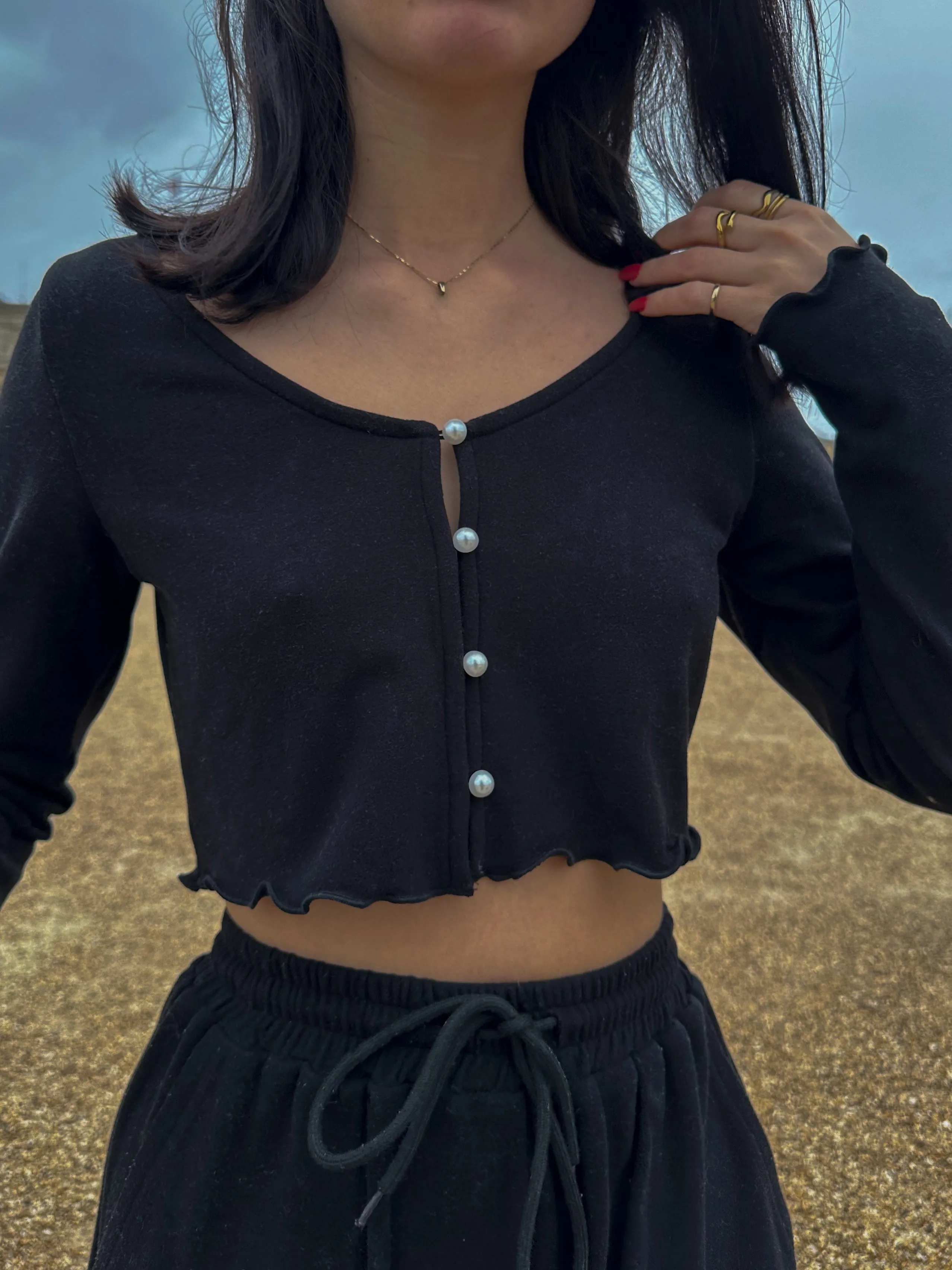 BLACK SOFT CARDIGAN - PARIS