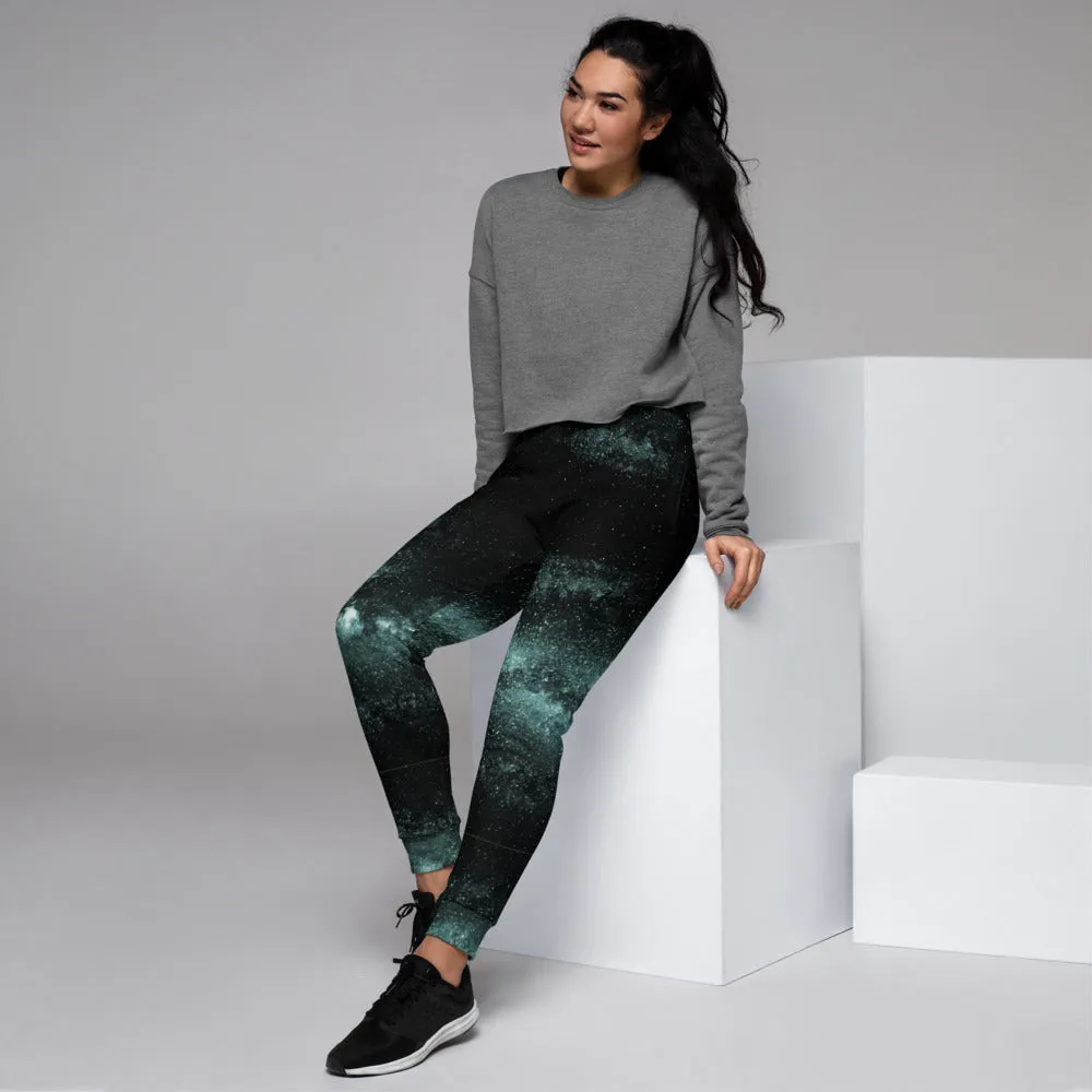 Blue Galaxy Women's Joggers, Best Space Galaxies Starry Night Sweatpants-Made in EU/MX