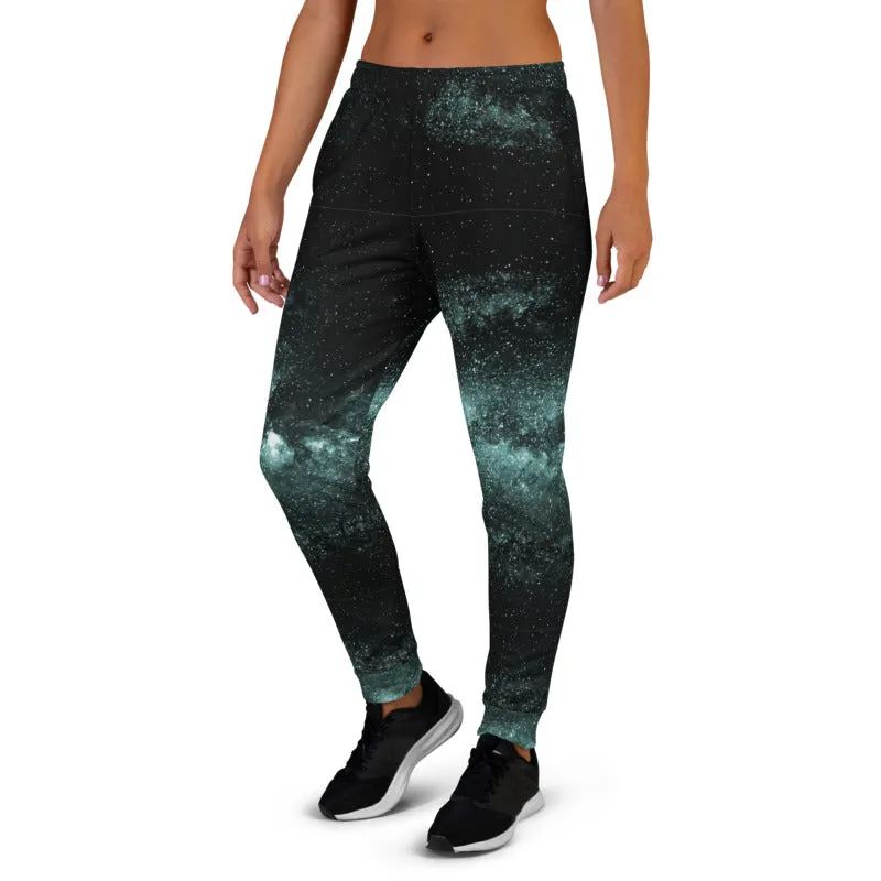Blue Galaxy Women's Joggers, Best Space Galaxies Starry Night Sweatpants-Made in EU/MX