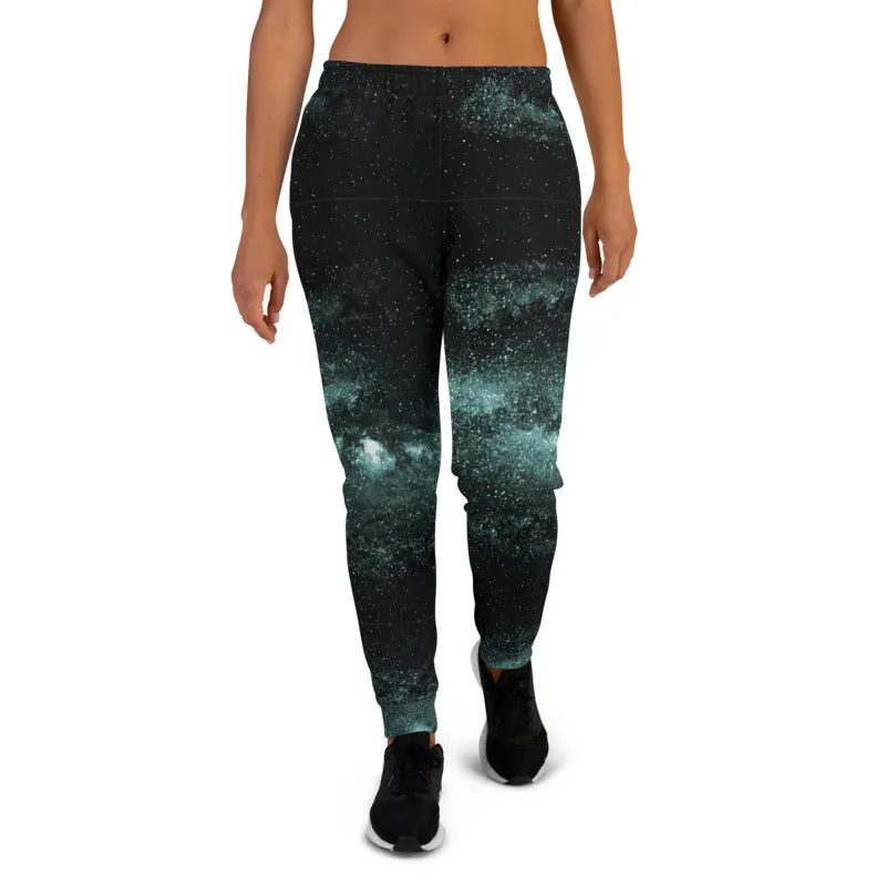 Blue Galaxy Women's Joggers, Best Space Galaxies Starry Night Sweatpants-Made in EU/MX