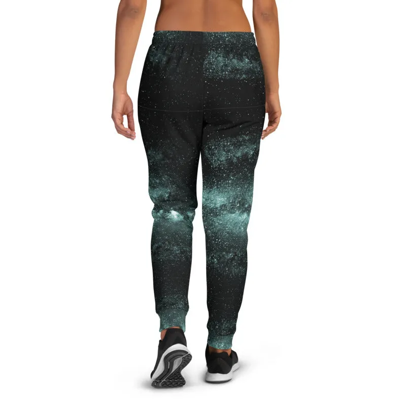 Blue Galaxy Women's Joggers, Best Space Galaxies Starry Night Sweatpants-Made in EU/MX