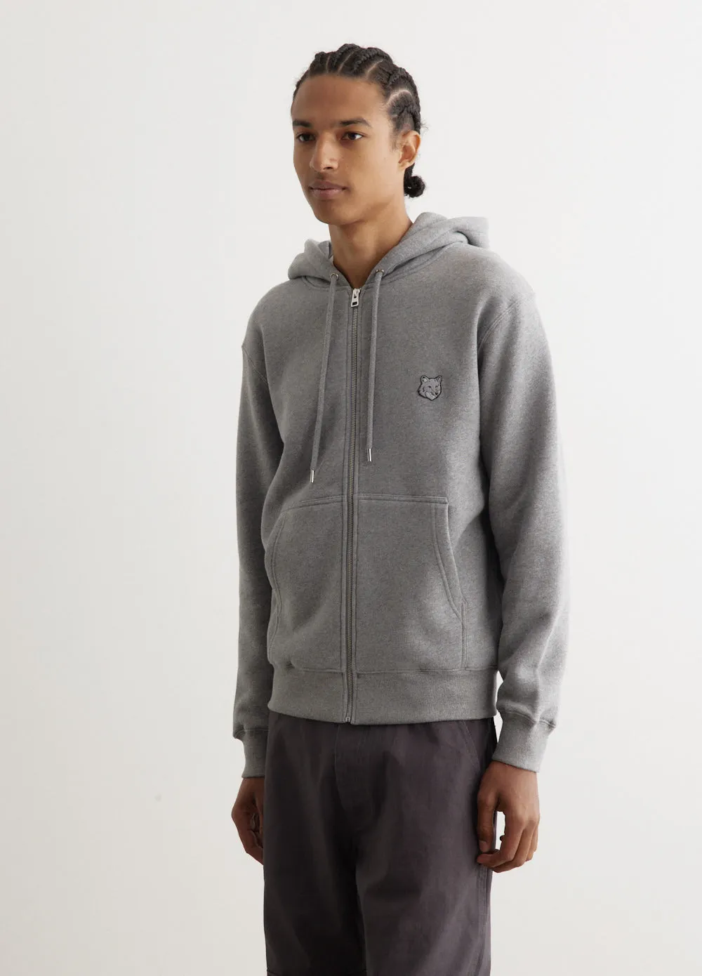Bold Fox Head Patch Comfort Zipped Hoodie