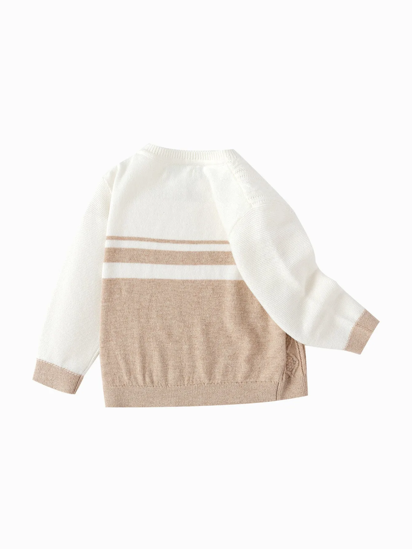 Boy Baby Clothes White Coffee Hue Small Octopus Sweater