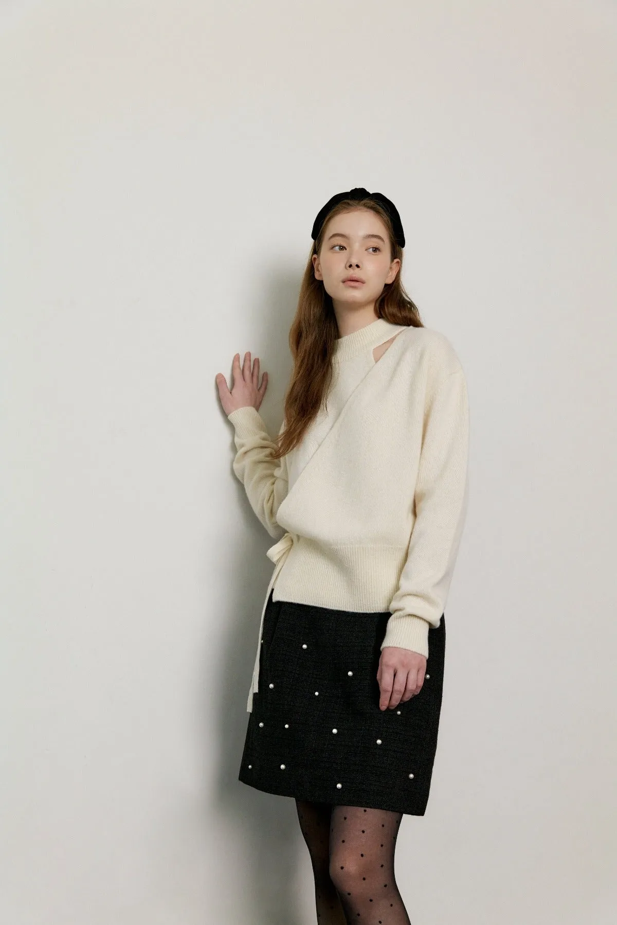 Cashmere Wrap Knit In Cream