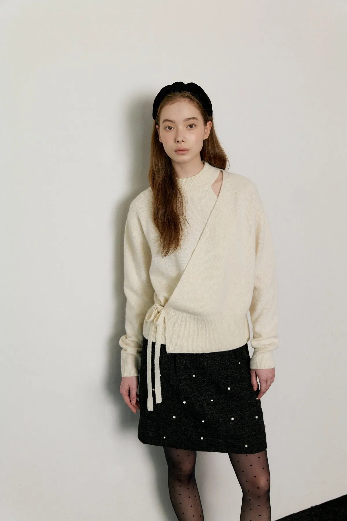 Cashmere Wrap Knit In Cream