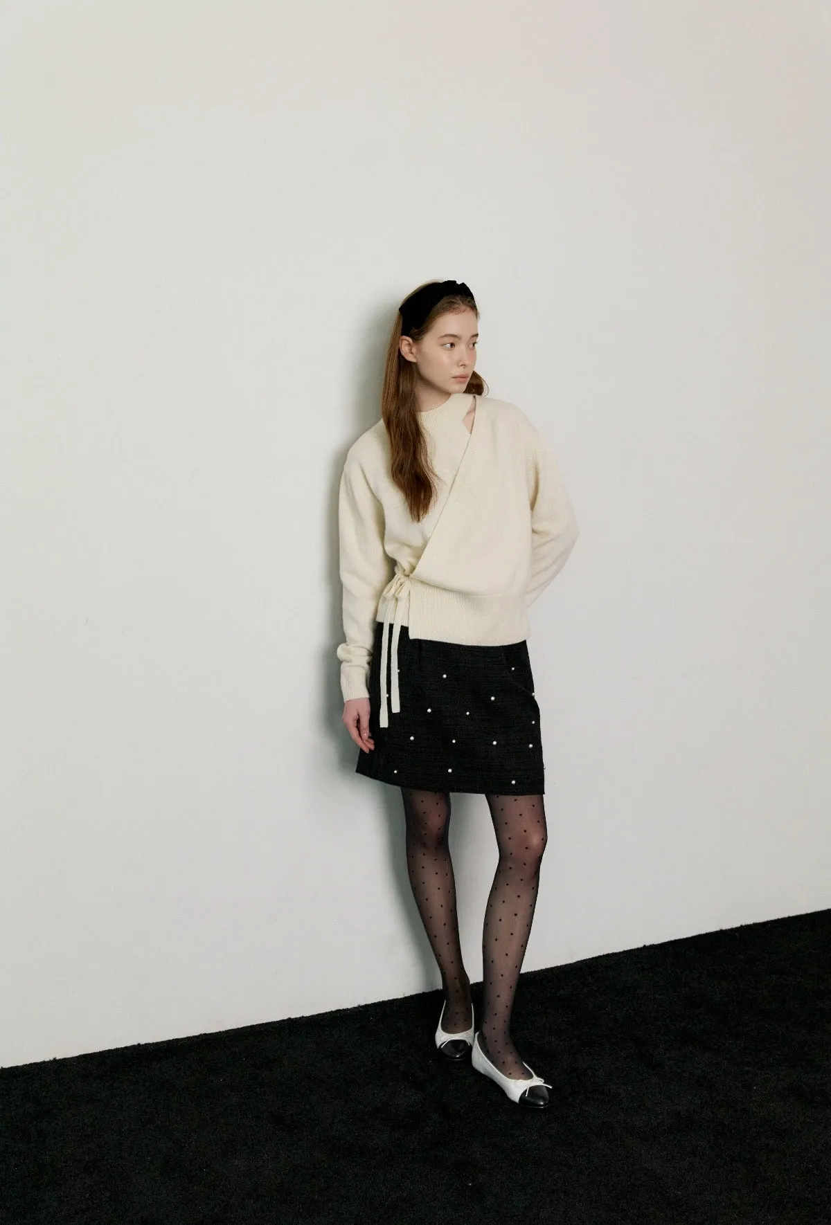 Cashmere Wrap Knit In Cream