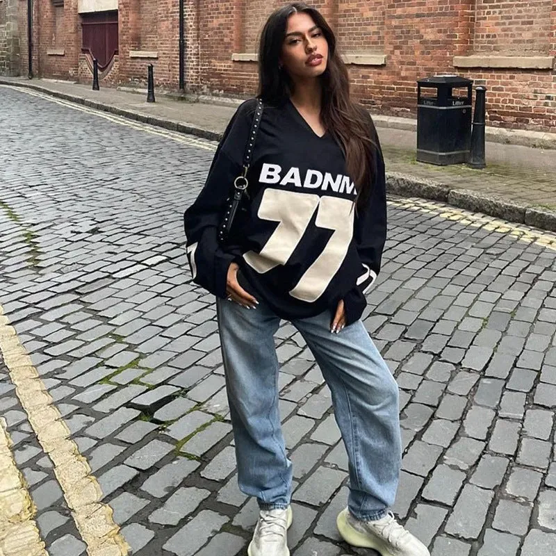 Casual Oversized Jersey Pullover Sweater