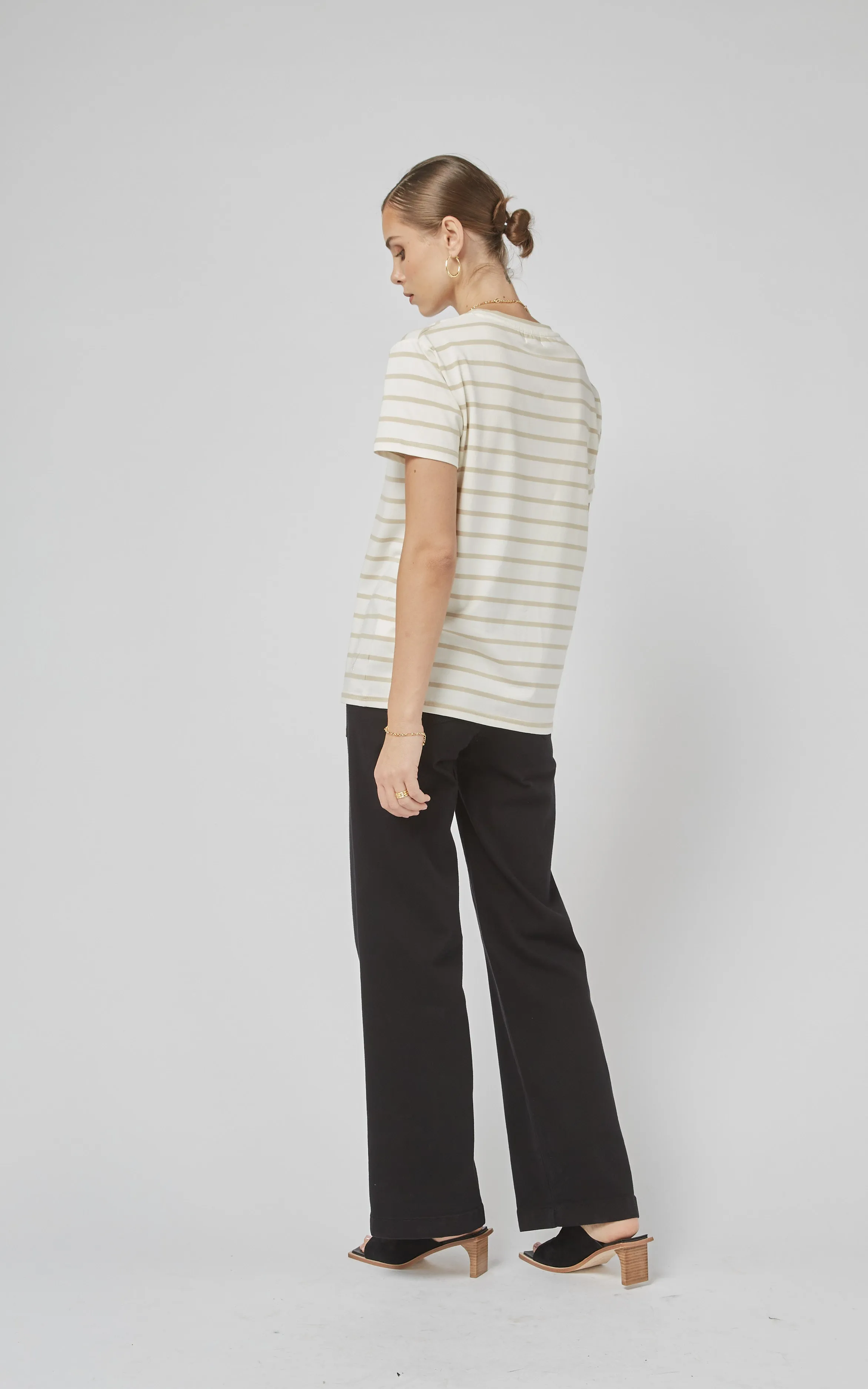 Clare Beige Stripe Tee