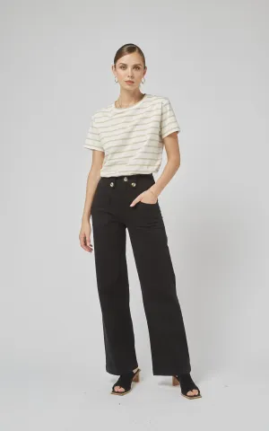 Clare Beige Stripe Tee