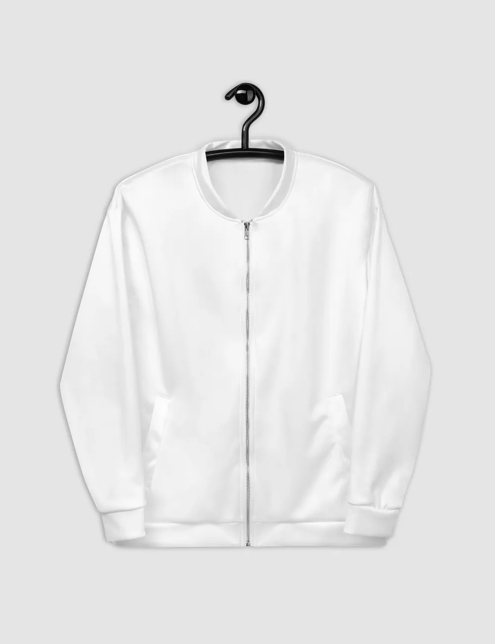 Classic White Men's Lightweight Bomber Jacket
