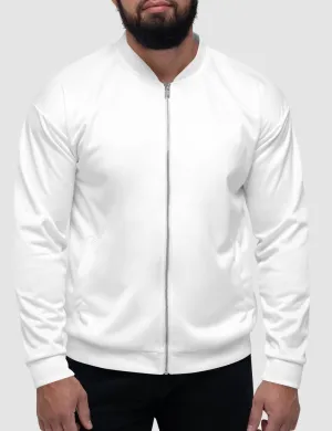 Classic White Men's Lightweight Bomber Jacket