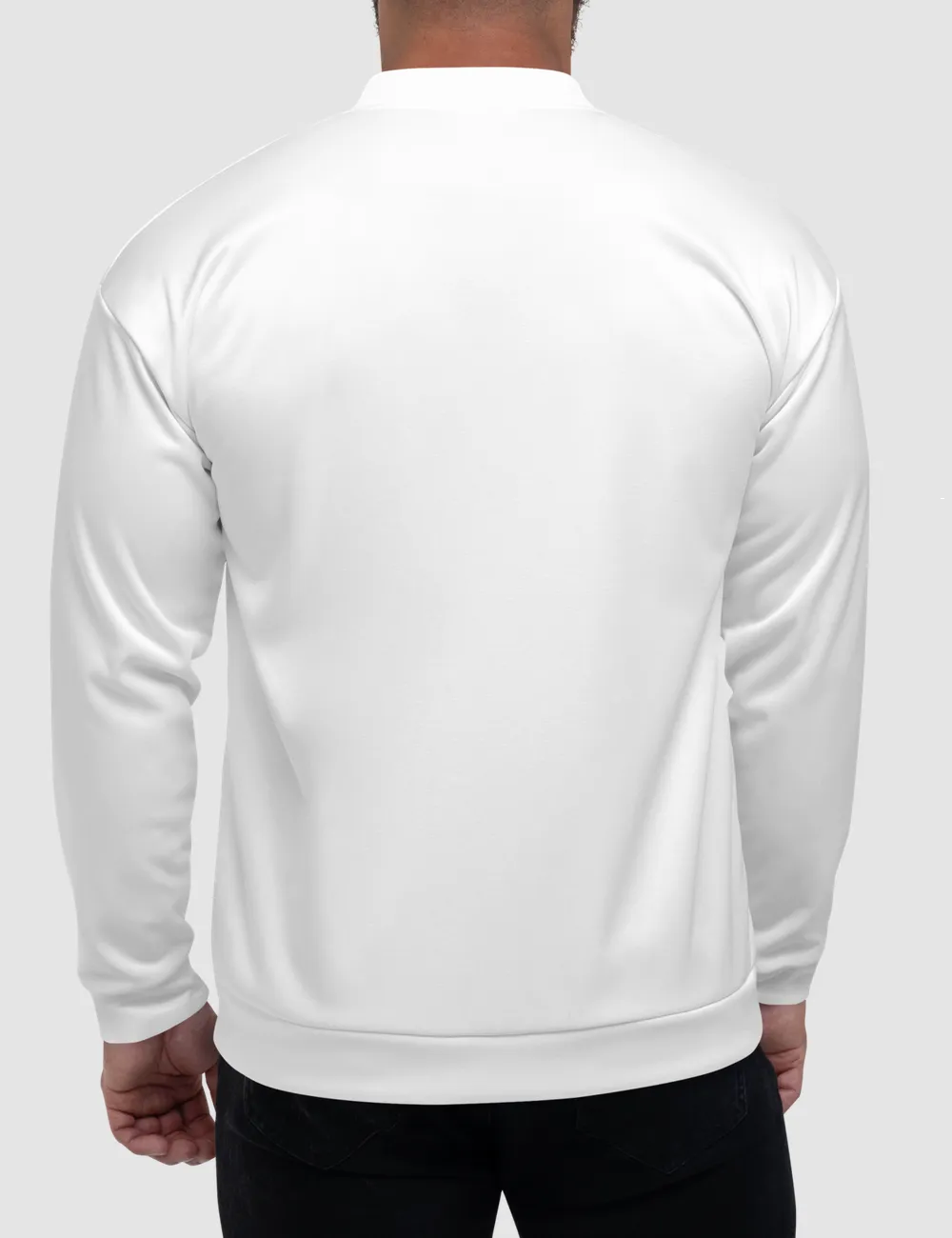 Classic White Men's Lightweight Bomber Jacket