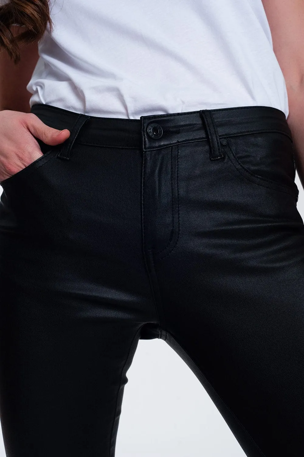 Coated Pants In Black