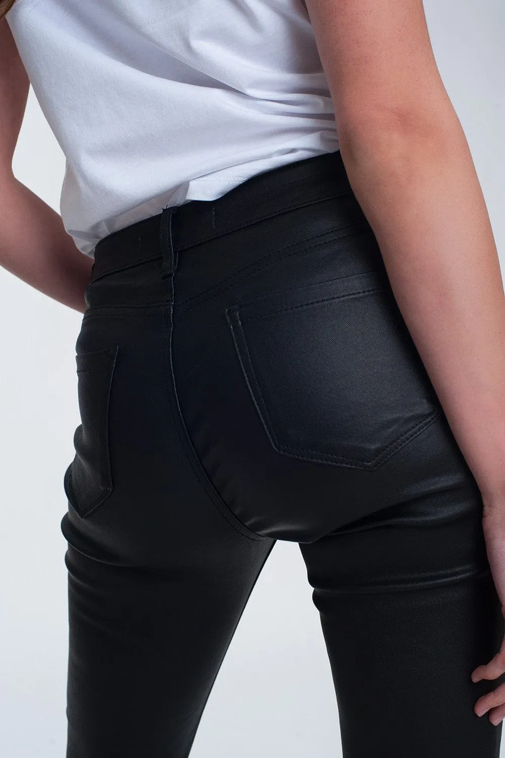 Coated Pants In Black