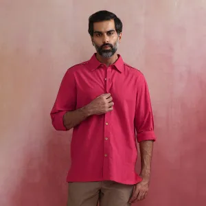 Cotton Pink Shirt for Men | Full Sleeves