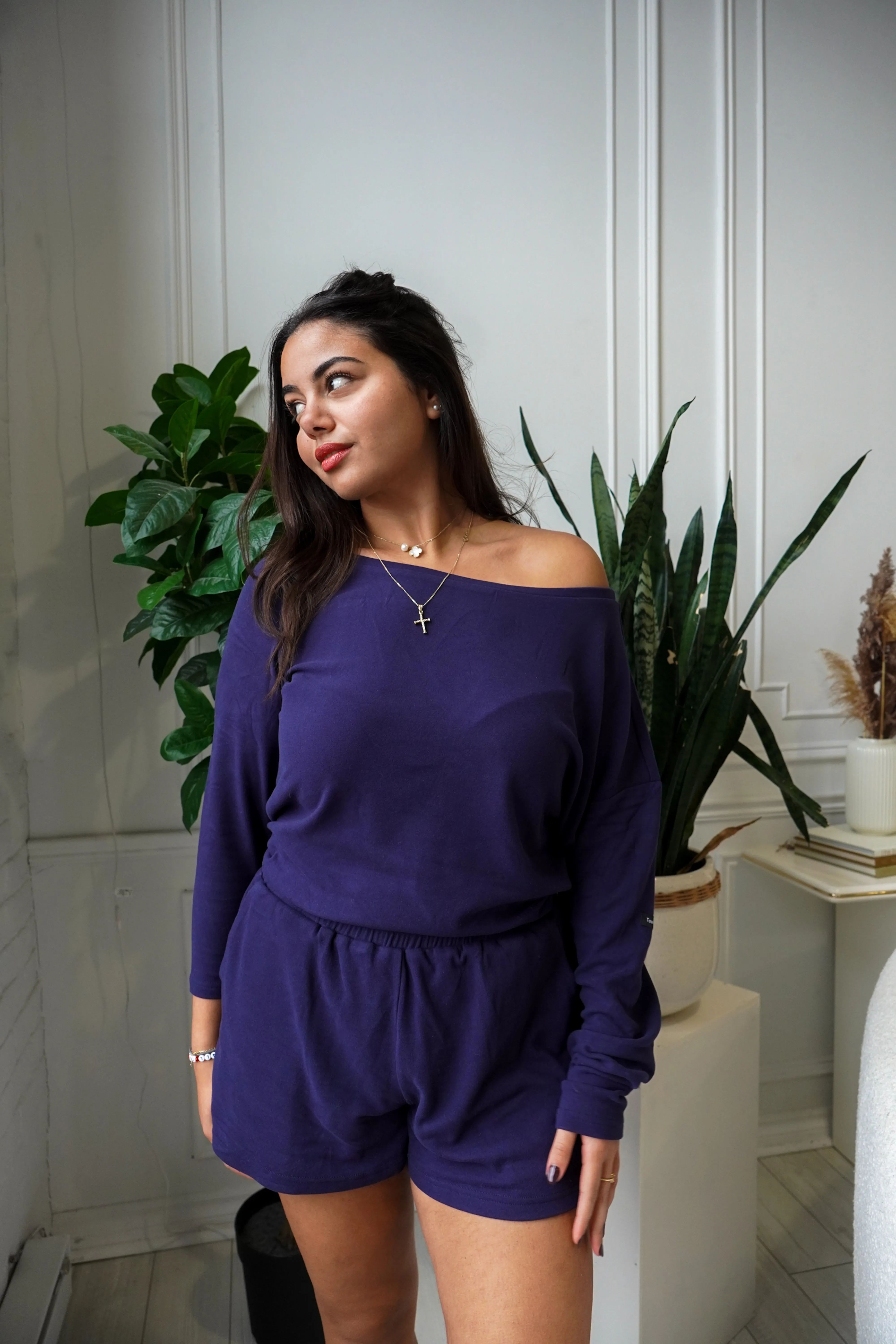 DARK BLUE SOFT OFF-SHOULDER - HUG
