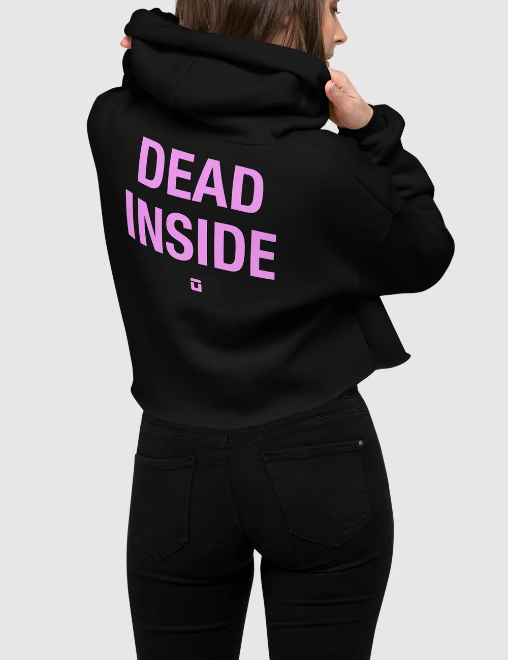 Dead Inside | Back Print Crop Hoodie