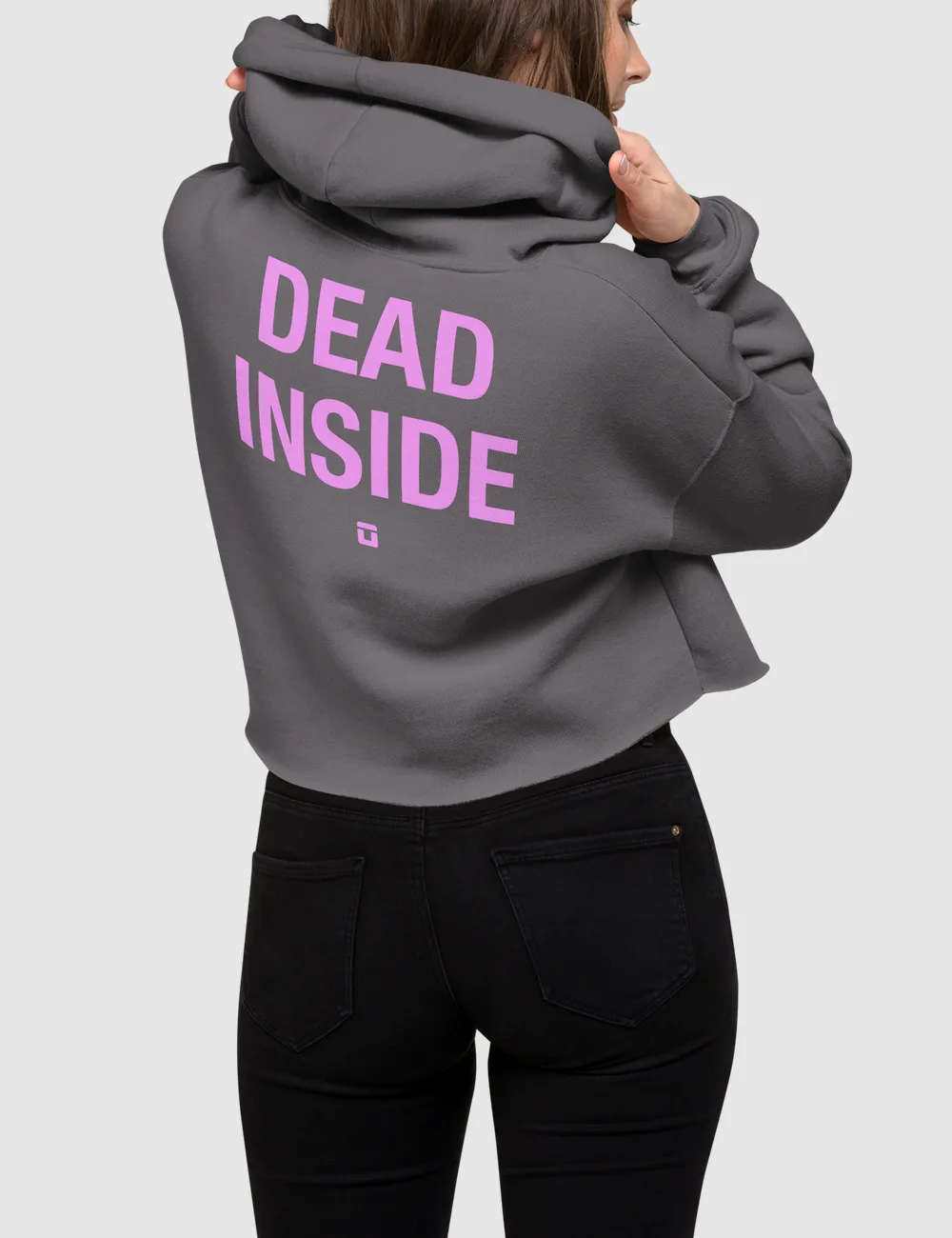 Dead Inside | Back Print Crop Hoodie