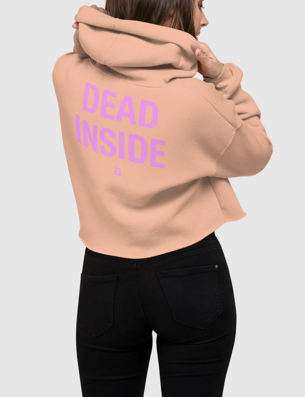 Dead Inside | Back Print Crop Hoodie