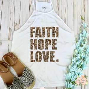 FAITH HOPE LOVE - LEOPARD PRINT | CLOTHED IN GRACE | WOMEN'S HIGH NECK