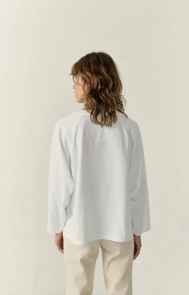 FIZVALLEY Long Sleeve Crew Tee in White