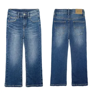 Girls Jeans Little Big Elastic Band Inside Stretchy Micro Flared Boot Cut Denim Pants