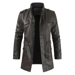 Hanrae Men's Classic Motorcycle Leather Jackets