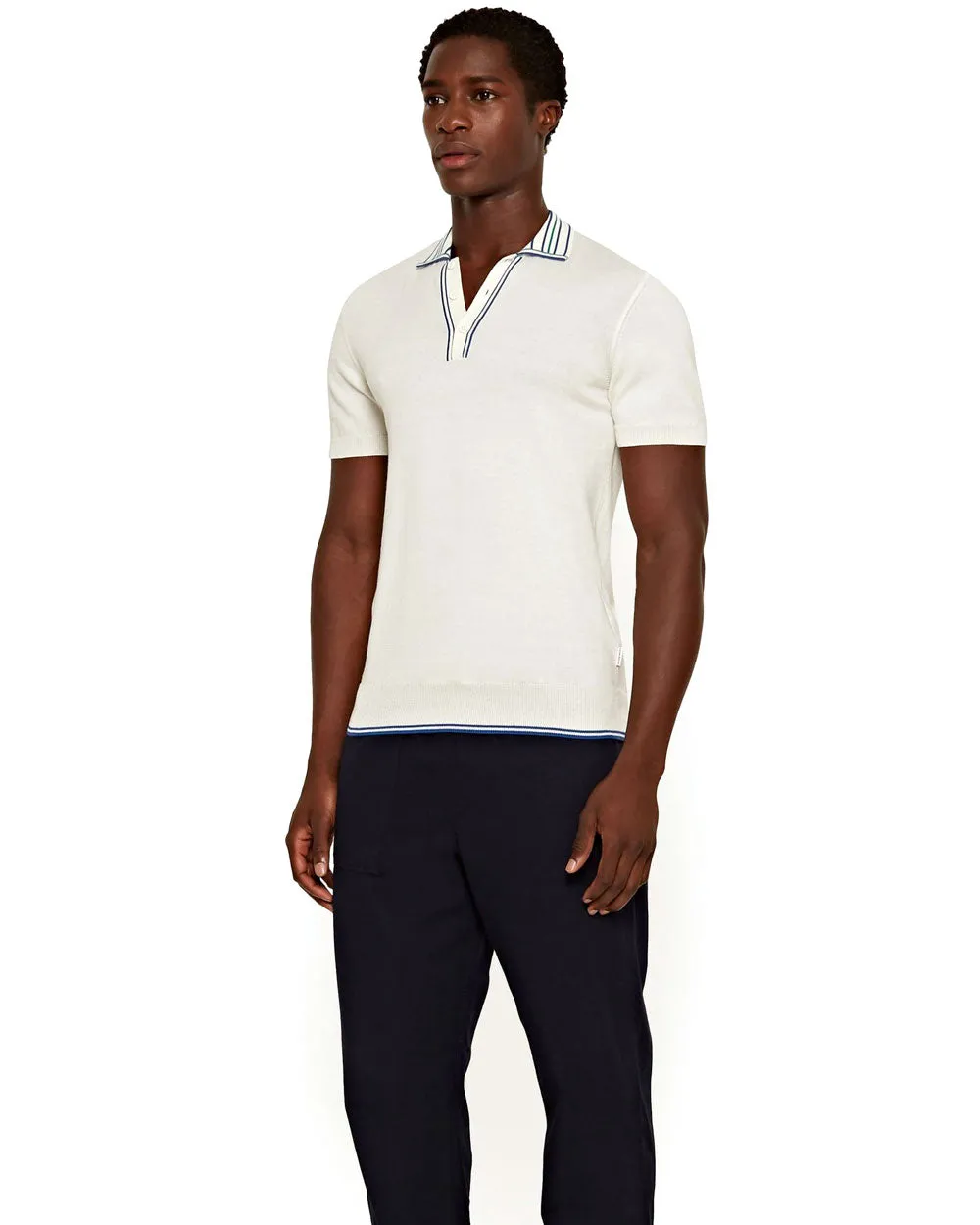 Limestone Tipped Collar Maurice Polo Shirt