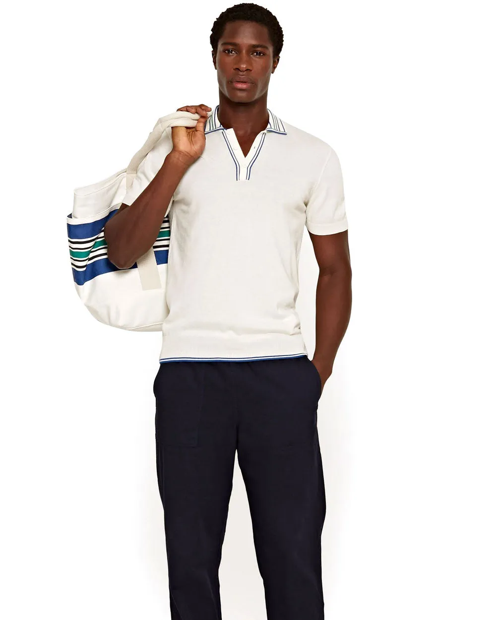 Limestone Tipped Collar Maurice Polo Shirt