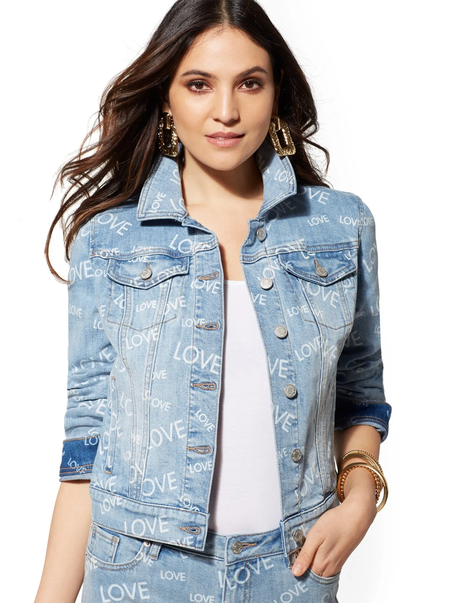 'Love' Denim Jacket - Daylight Blue