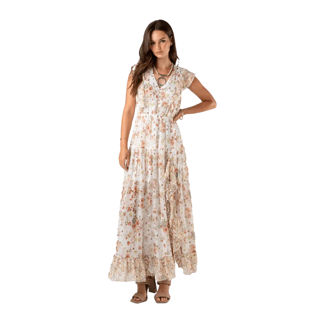 Miss Me Women's Floral Printed V-Neck Dress