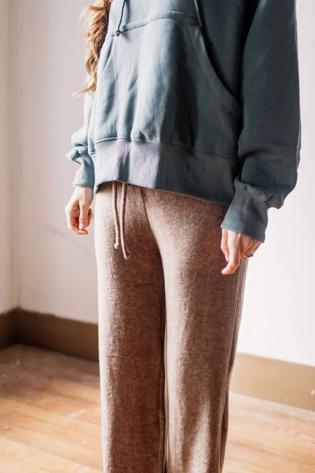 Mocha Soft Brushed Lounge Drawstring Pants