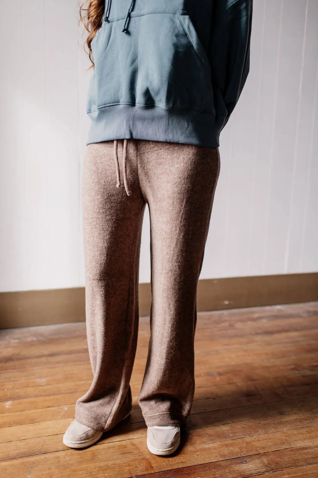 Mocha Soft Brushed Lounge Drawstring Pants
