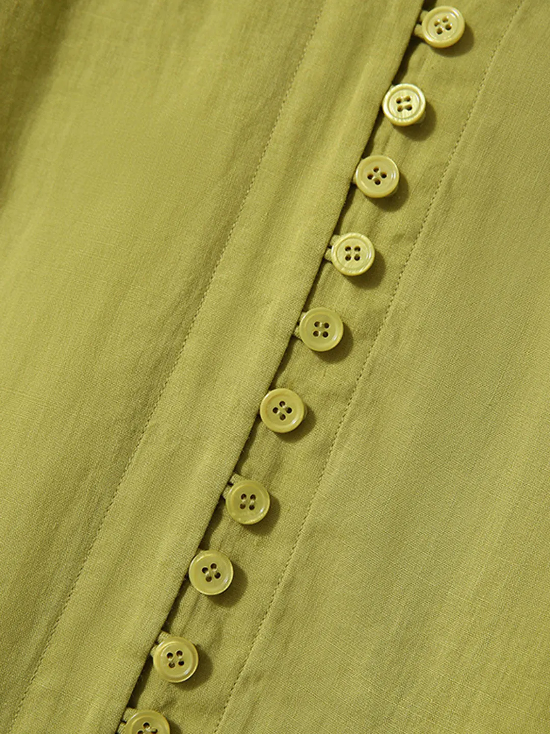 Molly Elegant Puff Sleeve Loose Shirt-Green