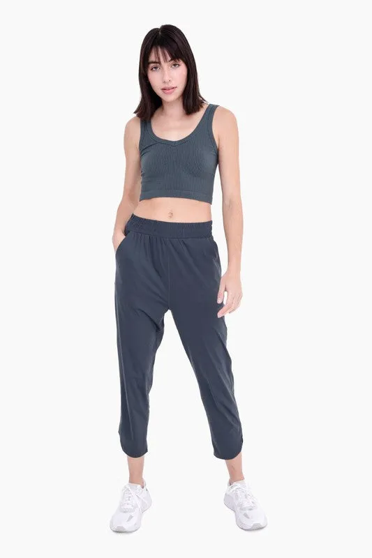 Mono B Athleisure Joggers with Curved Notch Hem