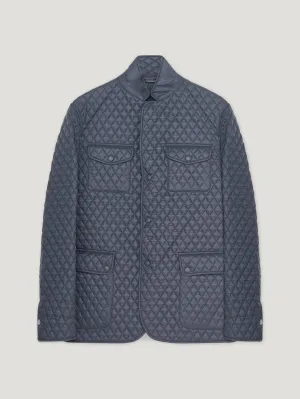 Navy Quilted Norfolk Jacket