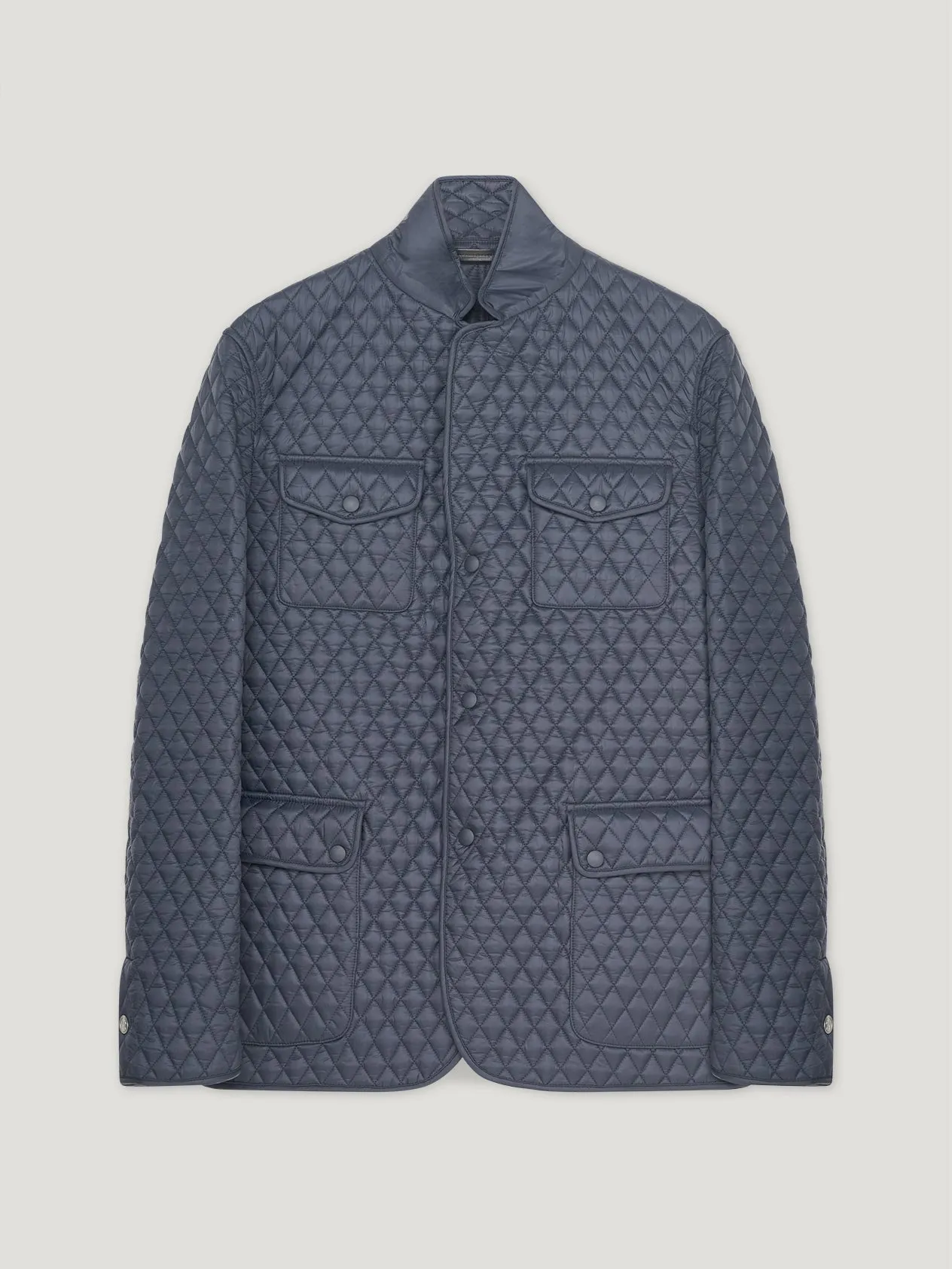 Navy Quilted Norfolk Jacket