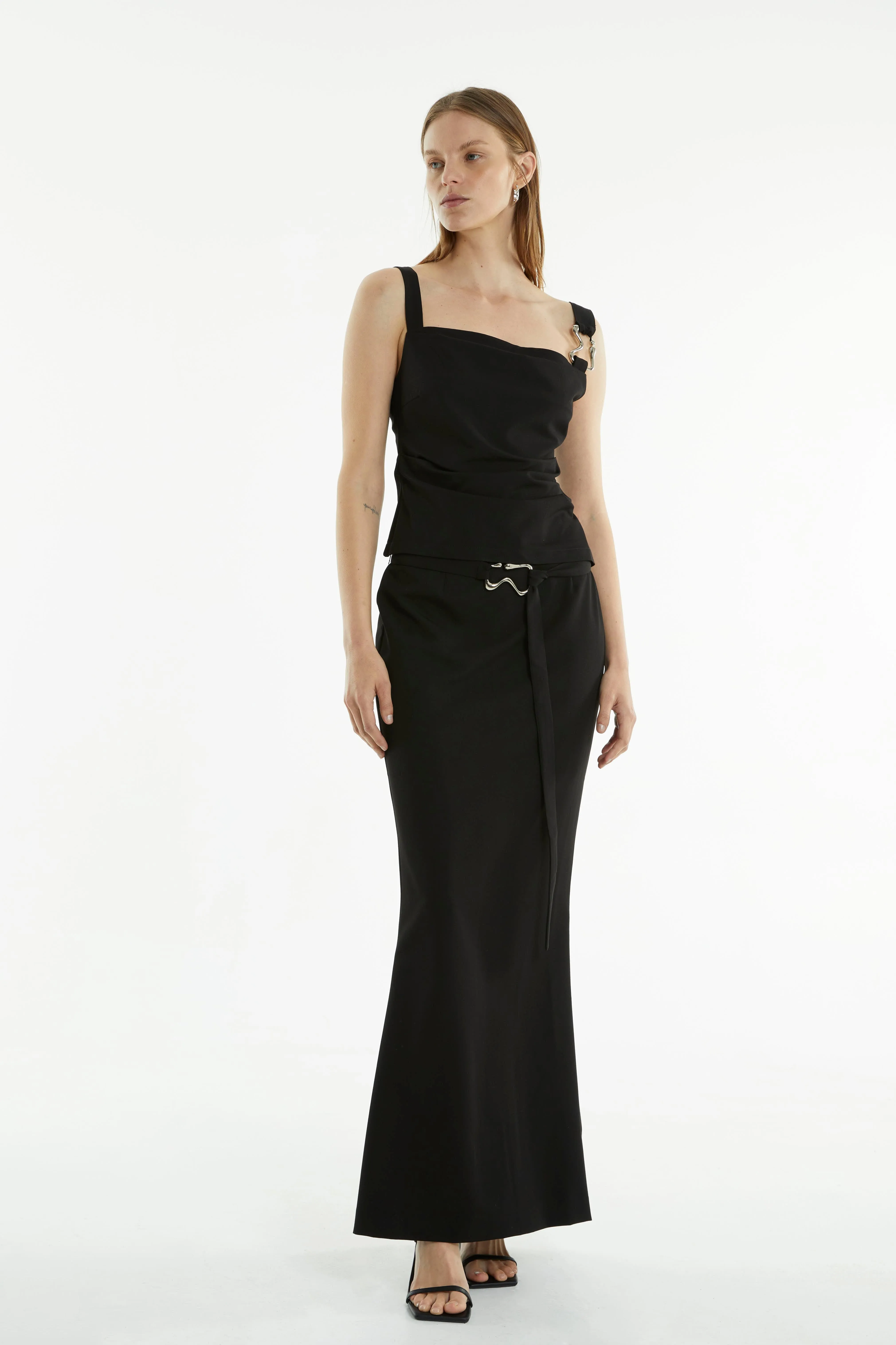 PARADIGM FLUTED MAXI SKIRT | BLACK