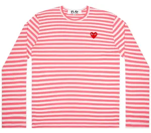 Pink Long Sleeve Striped Tee Unisex