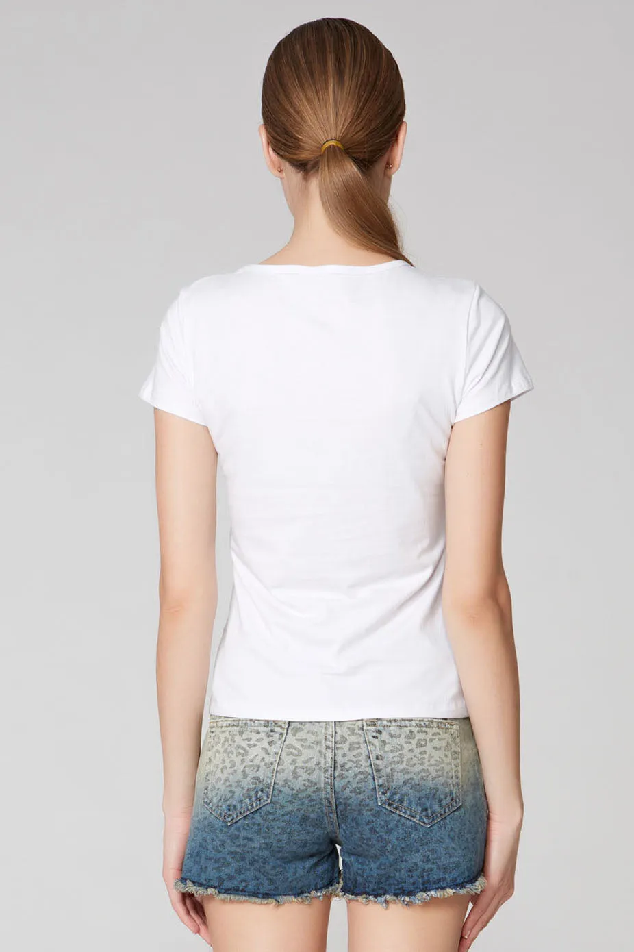 Print Cat Scoop Short Sleeves Regular T-shirt