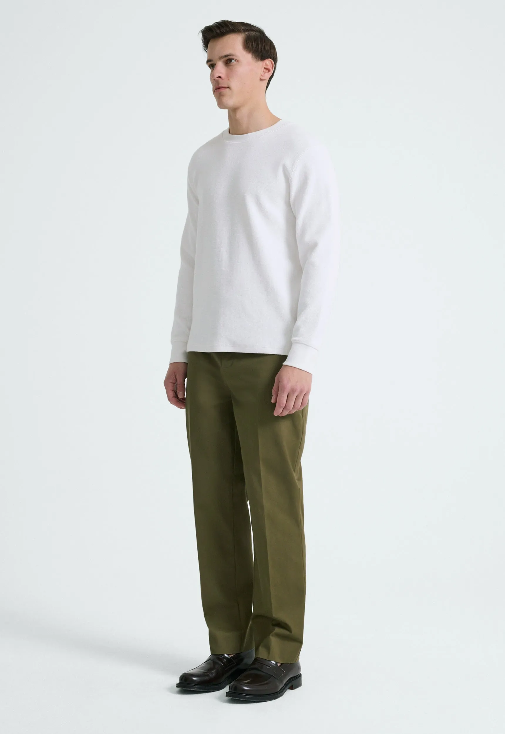 Quad Cotton LS Tee - White