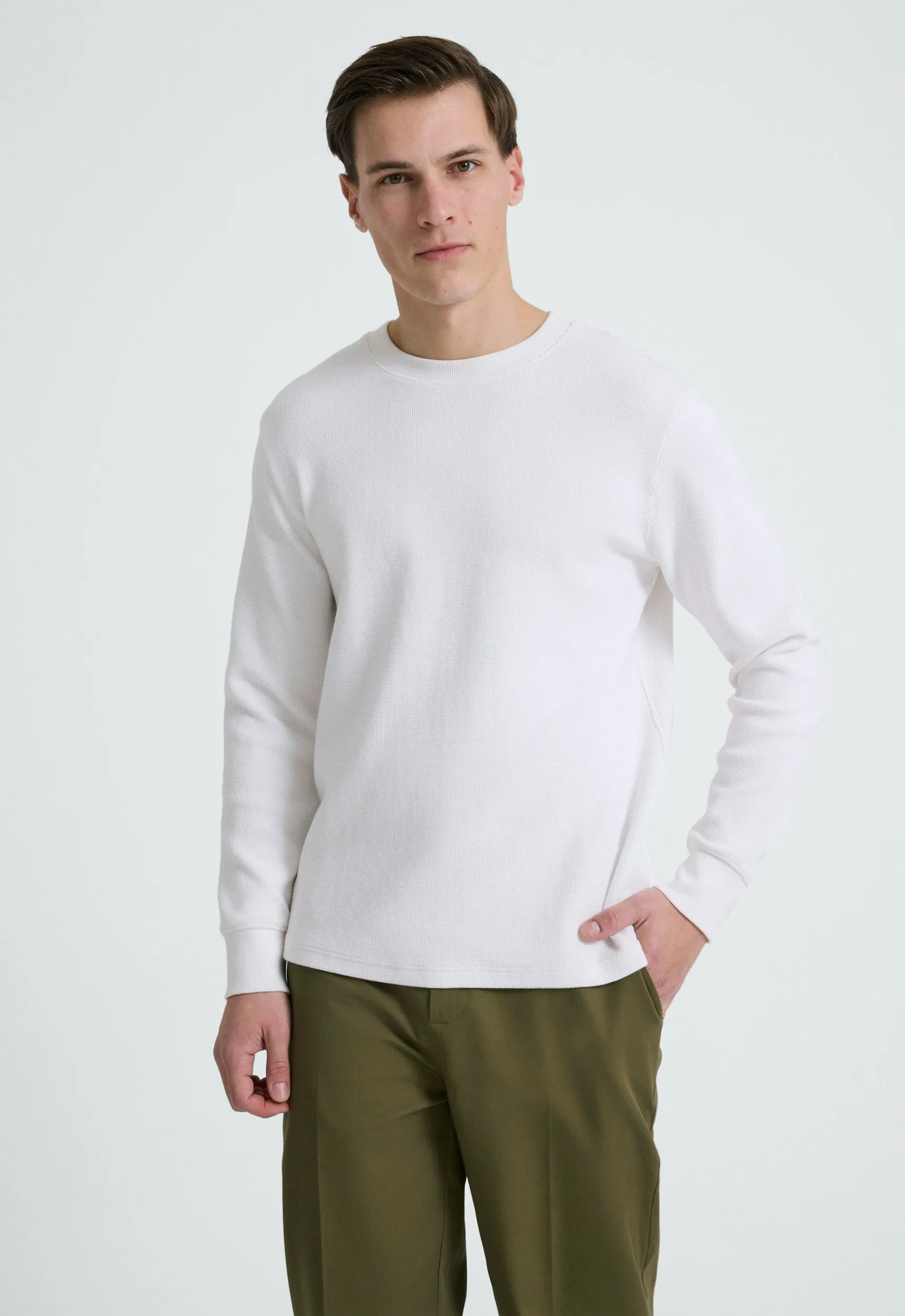 Quad Cotton LS Tee - White