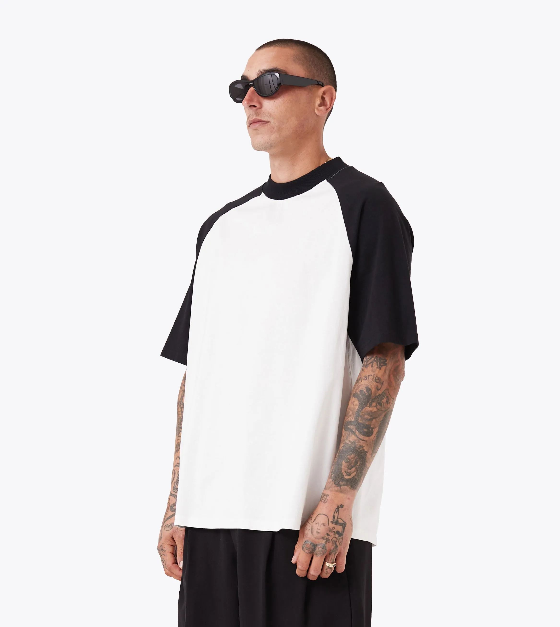Raglan Lounge Tee Vintage White/Black